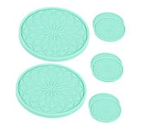 Alipis 8 Pezzi Sottobicchieri Auto Rotondi Antiscivolo in PVC per Portabicchieri Protezione Tazza e Accessori Interni Veicolo per Uomo e Donna Inserto Decorativo Verde Menta