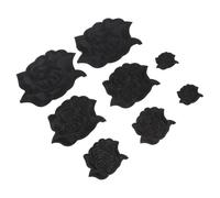 Alipis 8 pezzi Toppe Termoadesive Nere Patch Compatte per Cappelli e Abbigliamento Ricami Floreali Piccoli e Medi per Jeans Borse Decorazioni Fai da Te
