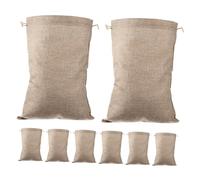 Alipis 8pezzi Sacco di Juta Riutilizzabile con Coulisse Sacchetto per Conservare Patate e Verdure Radice per Cereali Riso e Alimenti Vari