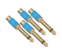 Alipis Adattatore Audio Stereo Jack 6.35mm Maschio-femmina 4 Pezzi per Microfono e Amplificatore, Connettori per Cavi Audio, Compatto e Portatile per Studio e Live Blu