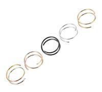 Alipis Anelli per Piercing Naso in Acciaio Inossidabile a Doppia Spirale, 5 Pezzi, Lucidatura Fine, Sicuri e Resistenti per Decorazioni da Strada e Feste