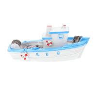 Alipis Barca da Pesca in Miniatura Barca in Resina di Barca Stile Spiaggia Decorazione in Miniatura Micro Paesaggio Decorazione Piccola Barca A Vela in Resina