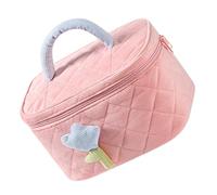 Alipis Borsa Cosmetica da Viaggio in Velluto a Coste Rosa, Leggera e Ampio Spazio, Design Unico e Trendy per Donne in Movimento