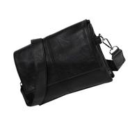 Alipis Borsa Tracolla Uomo in Pelle Pu Design a Zip e Multi Scomparti, Borsetta Semplice alla Moda per Telefonini e Soldi, Nero