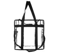 Alipis Borsa Trasparente e Compatta in Pvc per Dischi Vinile Tracolla Nera, Multifunzionale per Shopping e Appuntamenti