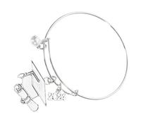 Alipis Bracciale Laurea in Lega di Zinco Argento per Donna, Design Delicato e Leggero, Resistente alla Deformazione, come Regalo la Laurea 2024