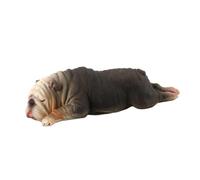 Alipis bulldog piccolo animali giocattolo per piccoli cani arredamento figure di cuccioli mini statua del cane Simpatica statua del cucciolo plastica Black