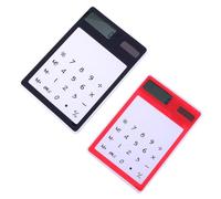 Alipis Calcolatrice Touch Screen Solare Ultra Sottile in Plastica, Piccola Calcolatrice Di Base Portatile, Strumento Contabile Per Studenti e Ufficio, Set Da 2 Pezzi