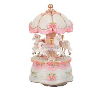 Alipis Carillon da giostra Vintage: Ornamento a Forma di Cavallo da giostra - Carillon Rotante a 3 Cavalli con Luce LED per Decorazioni Natalizie e di Compleanno
