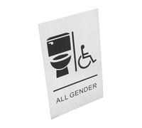 Alipis Cartello Wc Disabili in Alluminio Leggero con Simbolo Sedia Rotelle Segnale Bagno Accessibile per Tutti i Generi Indicatore per Porte di Servizi Igienici Pubblici e Ascensori