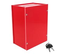 Alipis Casella per Suggerimenti in Pvc Opaco con Lucchetto, Urna per Raccolta Fondi e Votazioni, Contenitore Chiudibile a Chiave da Parete da Terra, Scatola Multiuso Rossa 15x11x20 Cm