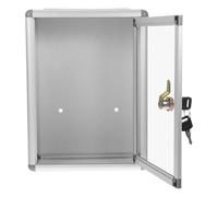 Alipis Cassetta dei Suggerimenti in Lega di Alluminio Serratura Contenitore per Lettere da Parete Medio Grigio Trasparente Scatola Porta Reclami per Ufficio e Fabbrica Montaggio a