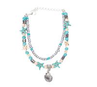 Alipis Cavigliera Conchiglie e Perle in Lega Regolabile Ciondolo Delicato per Donna Stile Retrò per Spiaggia e Accessori Moda Piedi