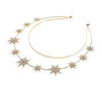 Alipis Cerchietto da Sposa Doppio Strato Stella a Sei Punte in Metallo Oro, Accessorio Compatto per Concorsi di Bellezza e Feste Natalizie