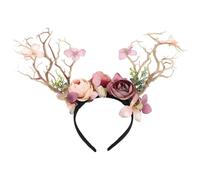 Alipis Cerchietto Natalizio Corna di Cervo in Rami Naturali Accessorio Capelli Festa Invernale Fascia Elegante per Donne e Ragazze per Costume e Party di Natale