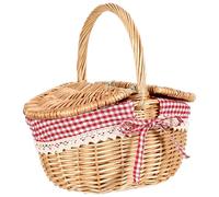 Alipis Cestino Da Picnic in Rattan Cesto Di Cappuccetto Rosso Cuore Del Cestino Da Picnic Vassoio Per Servire Il Cibo Cestino in Vimini Di Truciolo Naturale Cestini Iuta Amanti Portatile