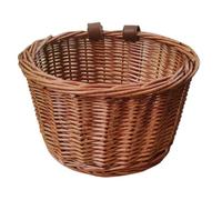 Alipis Cestino per Bicicletta in Finto Rattan Anteriore con Ampio Spazio Facile da Installare su Manubrio Marrone Scuro Resistente e Leggero per Ragazzi e Ragazze