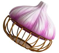Alipis Cesto Porta Frutta Ceramica Forma Di Aglio Con Coperchio Contenitore Decorativo Per Uova e Alimenti Accessorio Da Cucina Per Casa e Ristoranti