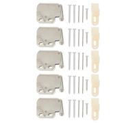 Alipis Chiusura a Molla Autobloccante per Mobili 5 Pezzi Serratura di Sicurezza in Metallo Argento Apertura a Pressione Adatta per Armadi Cucina e Porte Soffitta