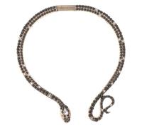 Alipis Collana Girocollo Donna Forma Serpente in Lega con Pietre Nere Regolabile, Accessorio Moda come Regalo per Natale e San Valentino