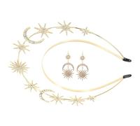 Alipis Corona di Stelle e Orecchini Copricapo da Dea Raggi di Sole e Cerchietto Stella per Donna Accessori da Dea per Compleanno e Festa