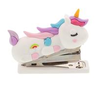 Alipis Cucitrice Portatile Manuale Mini Unicorno, Spillatrice Compatta in Silicone per Ufficio e Scuola, Pinzatrice Simpatica Leggera per Studenti e Cancelleria da Scrivania