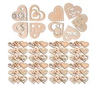 Alipis Cuori in Legno per DIY Fette di Legno Non Finite Forma di Cuore Decorazioni Portatili e Riutilizzabili per San e Artigianato Creativo