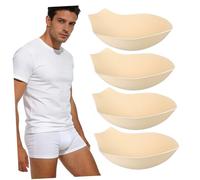Alipis Cuscinetti per Biancheria Intima Maschile Coppa Imbottita Traspirante, Set 4 Pezzi in Spugna Traforata Color Carne, Protezione Discreta per Sport, Nuoto e Uso Quotidiano