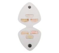 Alipis Custodia Portatile per Plettri per Chitarra Acustica ed Elettrica in Similpelle Bianca con Set da 3 Plettri Trasparenti di Spessore Misto - Accessori per Chitarra con Borsa