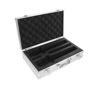 Alipis Custodia Rigida per Microfono Wireless con 2 Scomparti, Argento | Lega di Alluminio e Pvc, Interno Morbido Antiurto, Maniglia Ergonomica, per Dj e Feste