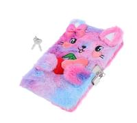 Alipis Diario Segreto con Lucchetto e Chiavi per Ragazze Portatile con Design Gatto Peluche e Nastro Diario con Blocco Sicuro per Scrivere e Disegnare Regalo per Amanti dei Gatti
