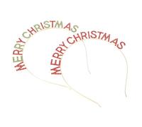Alipis Fasce per Chioma Natalizie 2 Pezzi Lettere Merry Christmas Cerchietti Leggeri Rossi per e Adulti Accessori Copricapo per Feste Carnevale e Celebrazioni di Natale