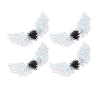 Alipis Fermagli per Scarpe a Clip a Forma di D'angelo Argento 4 Pezzi Decorazione per Scarpe Stile Gotico Evento Speciale
