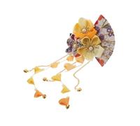 Alipis Fermaglio per Capelli Forma di Ventaglio Ornamento per Capelli Kimono Forcina Tradizionale Giapponese alla Moda Giapponese Elegante Forcina con Nappa Floreale per Donne