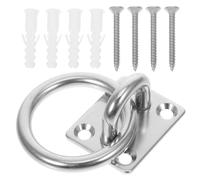 Alipis Gancio da Parete e Soffitto in Acciaio Inox 304 con Piastra Oculare Quadrata da 8mm, Anello di Sicurezza con Viti per Montaggio Stabile, per Uso Interno, Esterno e Sportivo