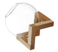 Alipis Globo Bicchieri da Cocktail Sfera di Cristallo Sferica Bicchiere da Cocktail con Base in Legno Trasparente Tazza da Bere per Tè Freddo Cocktail Molecolare Whisky 475Ml