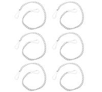 Alipis Kit 6 Pezzi Catena di Sollevamento Wc in Acciaio Inox, Ricambio per Valvola a Battente, Catena per Maniglia Water Ganci per Installazione Facile e Resistenza All’umidità,