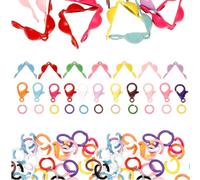 Alipis Kit per la Creazione di Gioielli Fai da Te 100 Pezzi di Chiusure a Moschettone Colorate e Anelli di Congiunzione Aperti Accessori per Collane e Bracciali per Riparazione e