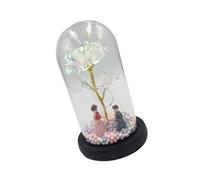 Alipis luce della festa rosa immersa nell'oro fiore eterno guidato - Lampada scrivania lampade scrivania luce notturna luce LED rosa lampada tavolo Rose Bicchiere