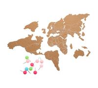 Alipis Mappa Decorativa in Sughero con Design Unico, Bacheca Autoadesiva in Legno Facile da Installare per Decorazioni Parete e Mappamondo per Segnare Viaggi Colore Colore Casuale