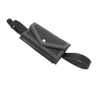 Alipis Marsupio Donna in Cuoio Nero, Borsa Catena Tridimensionale, Decorazioni a Rivetti, Si Usa come Marsupio o Borsa a Tracolla, per Uso Quotidiano