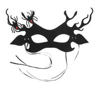 Alipis Maschera Gotica da Halloween Ragnatela e Corna di Renna Nero Non Tessuto Cinturino Regolabile e Traspirante per Feste e Sfilate