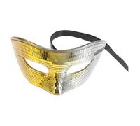 Alipis Maschera Specchio da Discoteca con Glitter Gradiente Oro e Argento Maschera Mezza Faccia per Carnevale Feste Mascherate Halloween e Cosplay Dj
