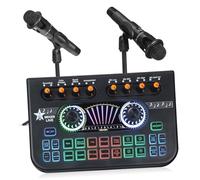 Alipis Microfono Studio per Registrazione Audio Kit Completo per Podcast con Scheda Audio Live e Effetti Sonori Configurazione Dj e Streaming