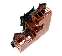 Alipis Mini Pavilion Figurine Miniature Chinese Japanese Architectural Sculpture for Micro Landscape Zen Aquarium And Office Decor Authentic Ancient Style
