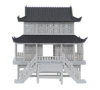 Alipis Miniatura Padiglione Cinese in Plastica per Micro Paesaggi Bonsai, Decorazione Tradizionale per Giardino Esterno, Dimensioni 9x8x7,5cm, Atmosfera Rilassante
