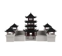 Alipis Modelli Architettonici in Miniatura di Padiglione Cinese Decorazioni per Acquari e Bonsai Scultura Realistica di Edificio Antico in Plastica