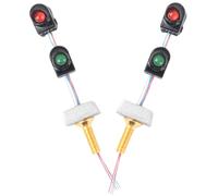 Alipis Modello di Semaforo in Miniatura 2 Pezzi, Accessori per Tavolo da Sabbia Luci di Segnalazione Simulate, Decorazione Dettagliata per Modellismo Ferroviario e Scenari Fai da Te