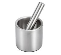 Alipis Mortaio e Pestello in Acciaio Inox 304 Monopezzo Resistente Agli Odori, Utensili da Cucina per Spezie e Aglio, Ciotola per Macinare e Pestello Funzionale
