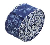 Alipis Nastro in Denim Pizzo Floreale per Decorazioni Moda e Accessori Capelli Resistente e Versatile per Progetti Fai da Te Colore Denim Scuro con Cuciture Bianche